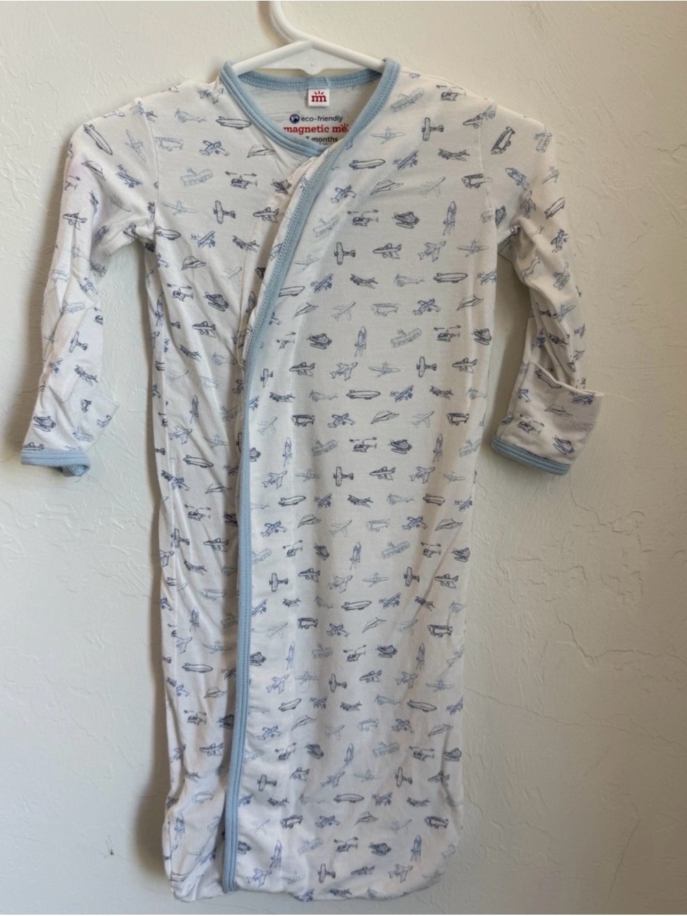 Magnetic Me White & Light Blue Airplane Sleep Sack